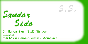 sandor sido business card